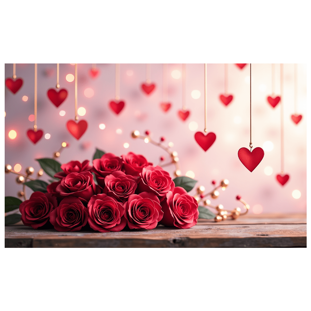 LUUFILx Romantic Heart Lights Backdrop Banner Valentine Decoration for ...