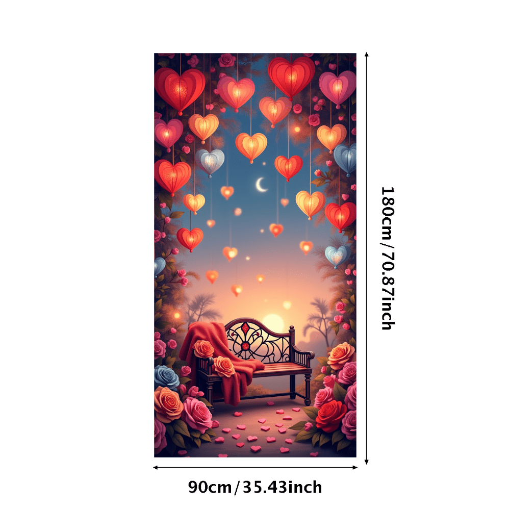 LUUFILx Romantic Heart Lights Backdrop Banner Valentine Decoration for ...