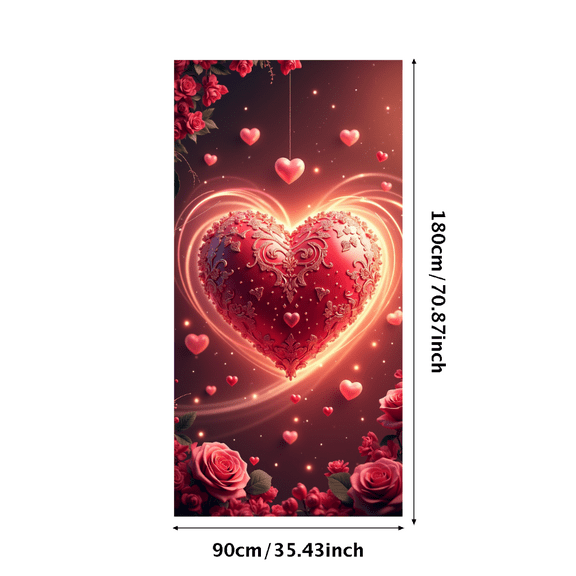 LUUFILx Romantic Heart Lights Backdrop Banner Valentine Decoration for Weddings Photo Shoot Party Supplies Festive Occasion Background Celebrations