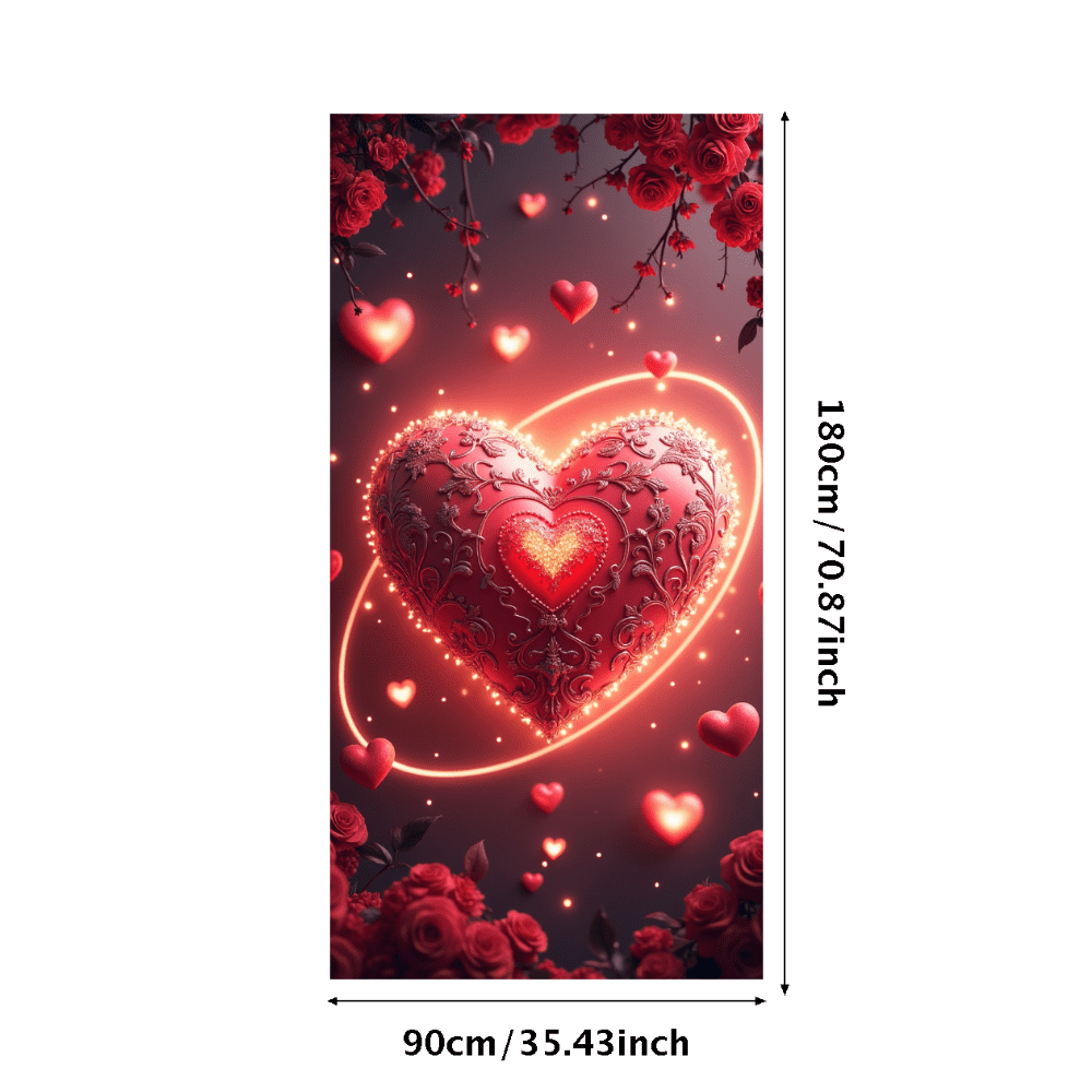 LUUFILx Romantic Heart Lights Backdrop Banner Valentine Decoration for ...