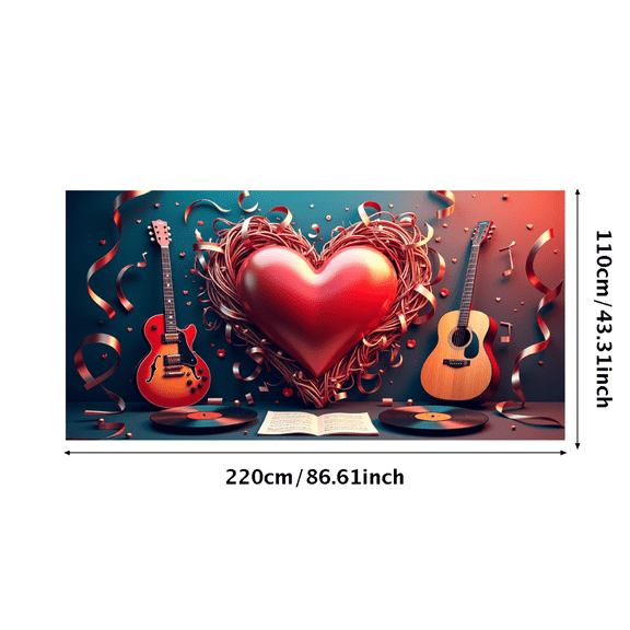 LUUFILx Romantic Musical Heart Banner Backdrop Decoration for Weddings Parties Valentine's Day Photography Props Event Background Decor Beautiful Design