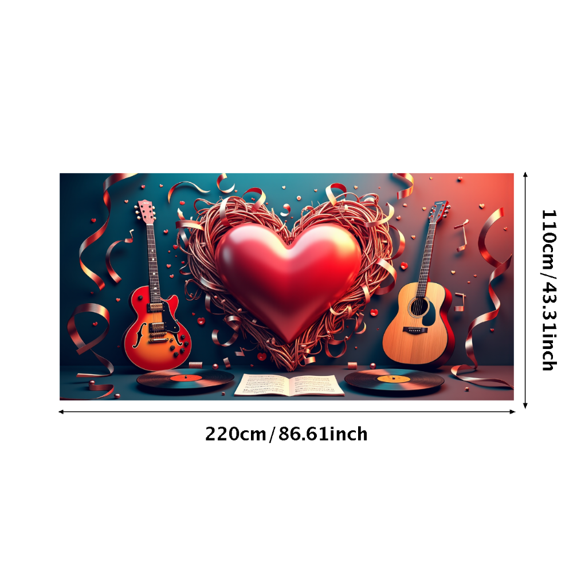 LUUFILx Romantic Musical Heart Banner Backdrop Decoration for Weddings Parties Valentine's Day Photography Props Event Background Decor Beautiful Design
