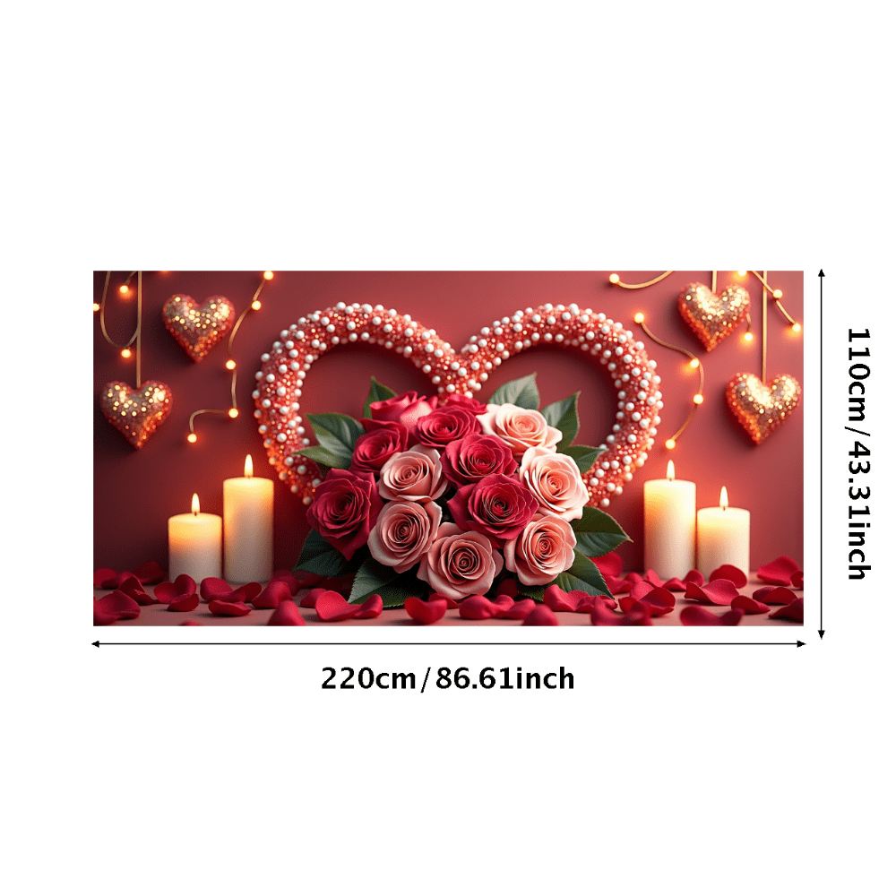 LUUFILx Romantic Musical Heart Banner Backdrop Decoration for Weddings ...