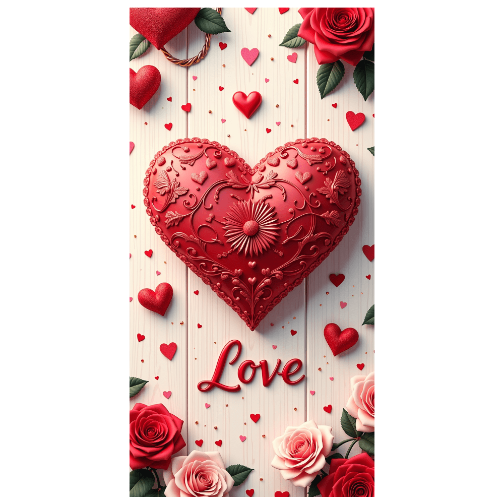 LUUFILx Romantic Valentines Day Background Banner Heart Shape Backdrop ...