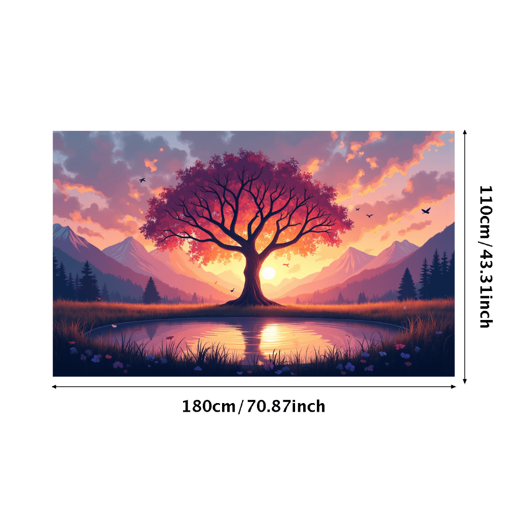 Trees Service Backdrop LUUFILx Scenic Sunset Tree Backdrop Beautiful Nature Landscape ...