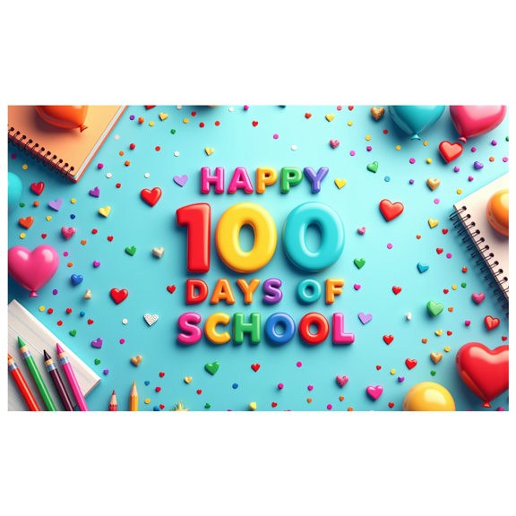 LUUFILx School 100 Days Celebration Backdrop Banner Colorful Party Supplies Background Photography Props Happy Days Decorations Classroom Event Decor