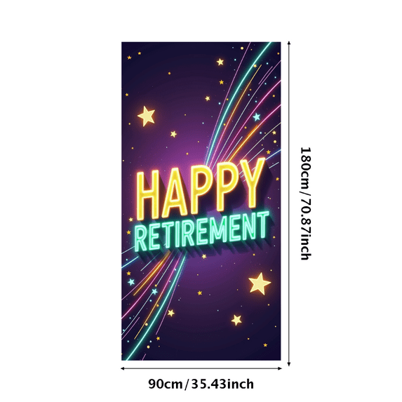 LUUFILx Shiny Orange Happy Retirement Banner on Blue Satin Backdrop with Butterfly