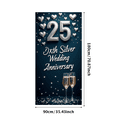 thumbnail image 1 of LUUFILx Silver Wedding Anniversary Banner 25th Anniversary Backdrop with Heart Decorations for Party Supplies and Photography Props Background Decors, 1 of 7