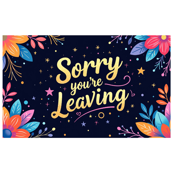 LUUFILx Sorry You Are Leaving Banner Backdrop Decorations Farewell Party Supplies Colorful Stars Theme Background Photography Props Office Goodbye Decor