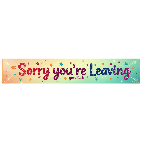 LUUFILx Sorry You're Leaving Banner Farewell Party Decorations Colleague Background Backdrop Office Event Retirement Celebration Good Luck Star Design