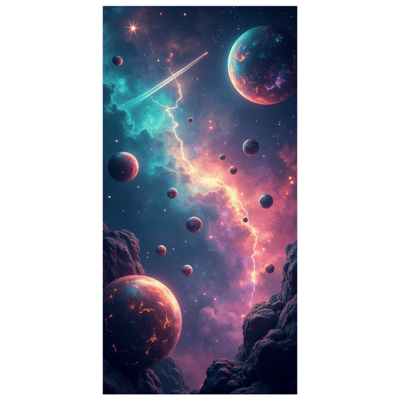 LUUFILx Space Theme Banner Cosmic Backdrop Galaxy Printed Background for Sci-Fi Decor Astronomy Birthday Decoration Party Supplies Photography Props