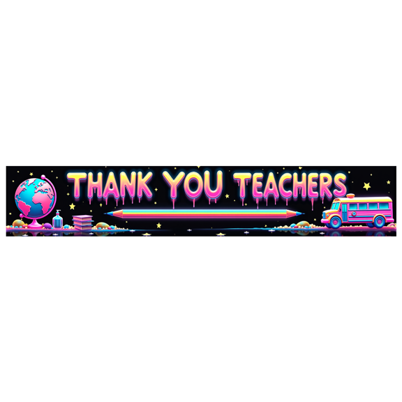 LUUFILx Space Themed Thank You Teachers Banner Backdrop Background Decor Party Supplies Photography Props