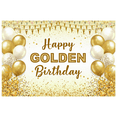 thumbnail image 1 of LUUFILx Sparkling Golden Happy Golden Birthday Banner Background Party Supplies, 1 of 1