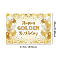 thumbnail image 1 of LUUFILx Sparkling Golden Happy Golden Birthday Banner Background Party Supplies, 1 of 1