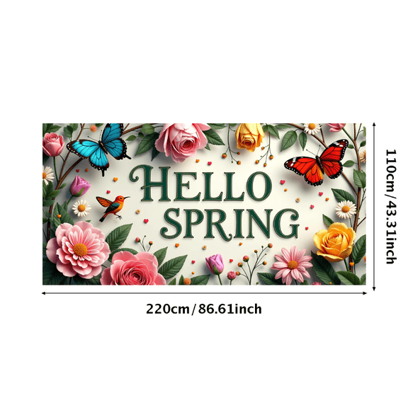 LUUFILx Spring Themed Banner Bright Floral Design Colorful Butterfly Backdrop Perfect for Garden Party Wedding Decorations Photography Backdrop Spring Festival Vibrant Banner