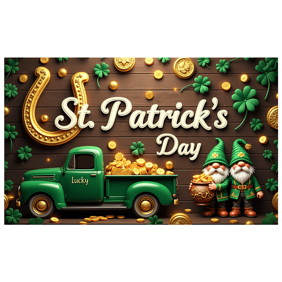 LUUFILx St. Patrick's Day Background Gnome Backdrop Party Supplies Decorations Banner Photography Props Festival Celebration Decor