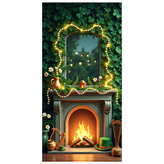 LUUFILx St Patrick's Day Green Clover Backdrop Photography Props Party Decors Background Celebration Banner Shamrock Decorations Scenery Supplies Event