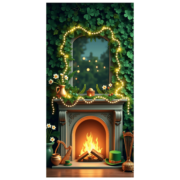 LUUFILx St Patrick's Day Green Clover Backdrop Photography Props Party Decors Background Celebration Banner Shamrock Decorations Scenery Supplies Event