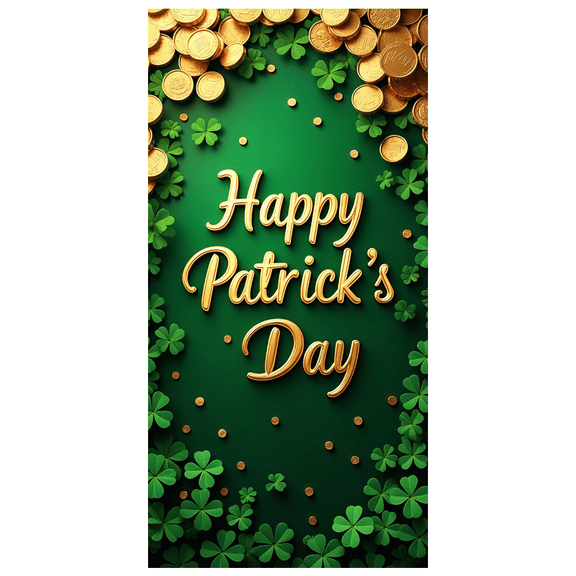 LUUFILx St Patricks Day Backdrop Banner Leprechaun Party Decor Lucky Charm Rainbow Background Holiday Decorations Balloons Props Celebration Gold Coins