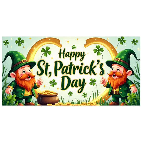 LUUFILx St Patricks Day Backdrop Banner Leprechaun Party Decor Lucky Charm Rainbow Background Holiday Decorations Balloons Props Celebration Gold Coins