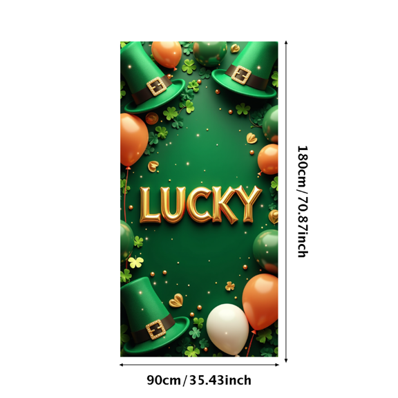 LUUFILx St Patricks Day Backdrop Banner Shamrock Decorations Irish Luck Party Background Flower Props Green Hat Festival Decor Gift Events Photography