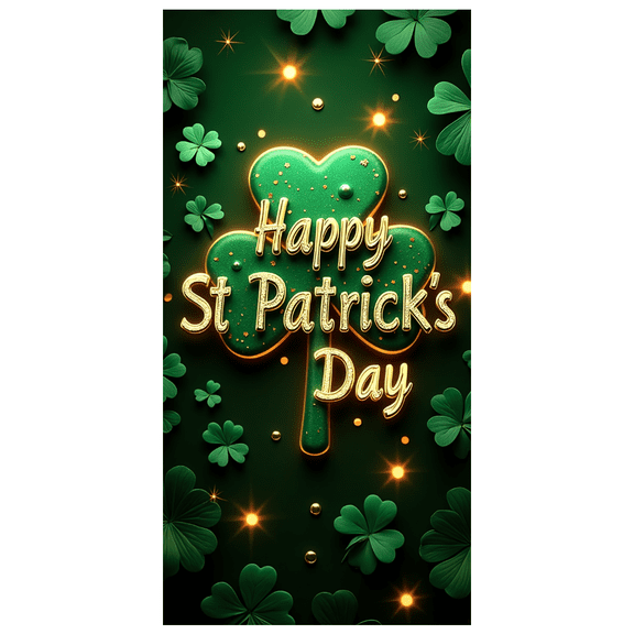 LUUFILx St Patricks Day Shamrock Backdrop Banner for Party Photography Props Festivals Decorations Celebration Background Event Supplies