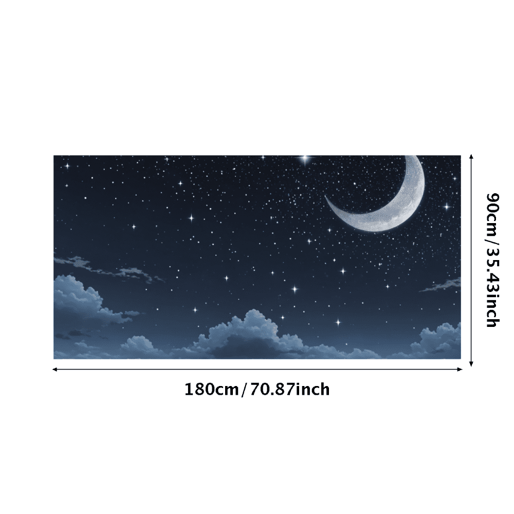 Stars Sky Neon Custom Name Game Night Party Backdrop