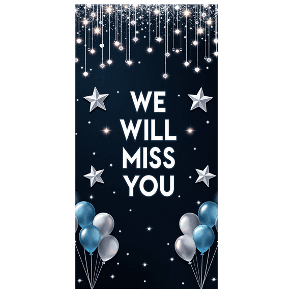LUUFILx Starry Night We Will Miss You Backdrop Farewell Banner Event Celebration Party Supplies Photography Props Background Decorations