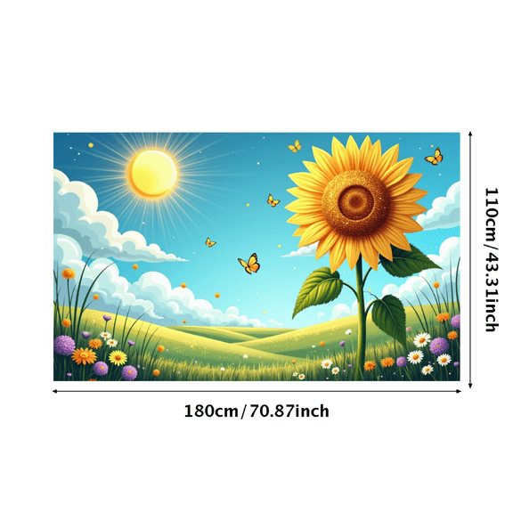 LUUFILx Sunflower Backdrop Banner with Landscape Design Vibrant Outdoor Theme for Weddings Parties Photography Events Celebration Digital Art Background