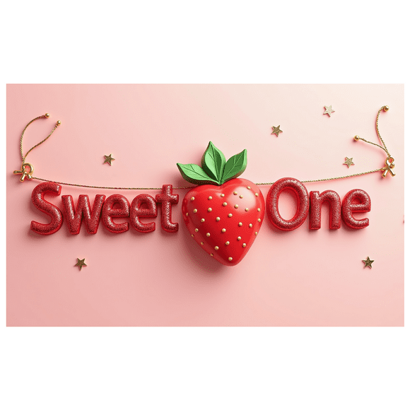 LUUFILx Sweet Strawberry Themed Birthday Banner Decoration Party Backdrop Photography Props Supplies Decors Dessert Table Background Valentine's Day