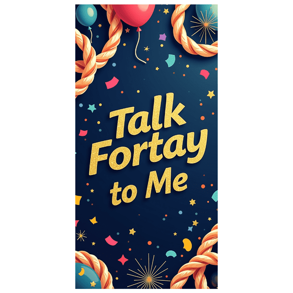 LUUFILx Talk Forty To Me Birthday Backdrop Celebration Banner Candy Decorations Photography Props Party Supplies Colorful Background