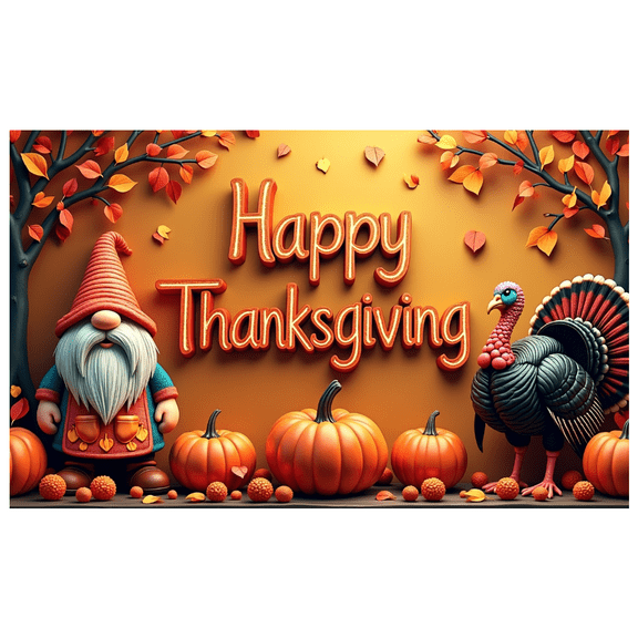 LUUFILx Thanksgiving Backdrop Banner with Pumpkins Turkeys Autumn Leaves and Sunflowers for Harvest Festival Family Gathering Party Supplies Photography Props