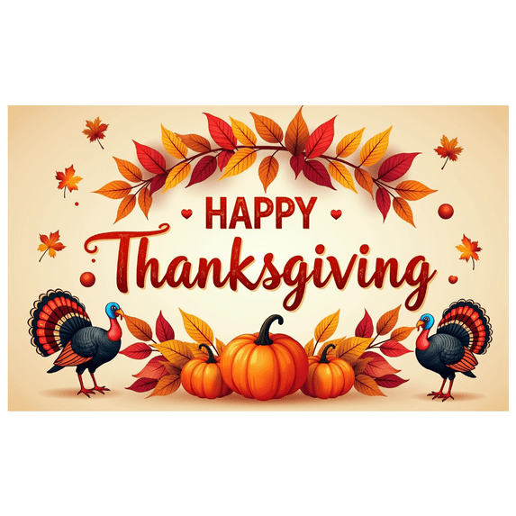 LUUFILx Thanksgiving Banner Festive Turkey Pumpkin Fall Leaves Decor for Harvest Celebration Backdrop Autumn Party Decoration Seasonal Photo Props Background