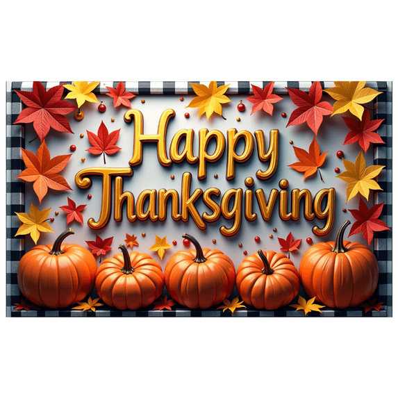 LUUFILx Thanksgiving Banner Festive Turkey Pumpkin Fall Leaves Decor for Harvest Celebration Backdrop Autumn Party Decoration Seasonal Photo Props Background