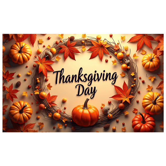 LUUFILx Thanksgiving Fall Banner Decorations with Pumpkins and Autumn Leaves for Party Supplies Thanksgiving Day Celebration Photography Props Background Backdrop