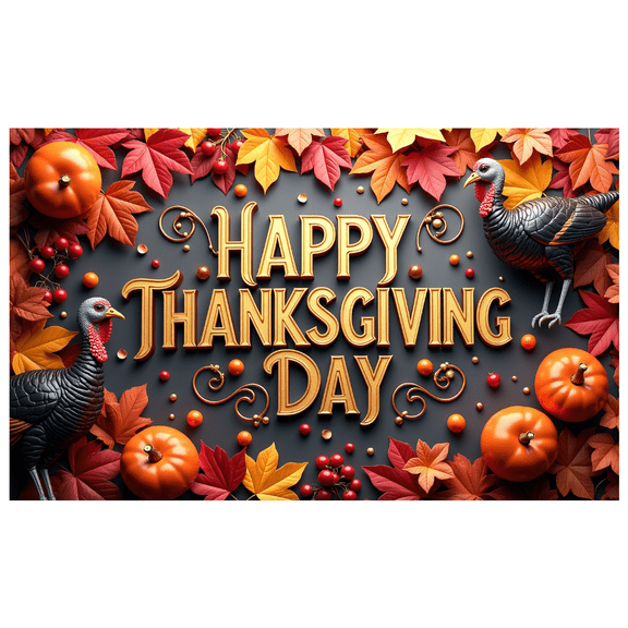 LUUFILx Thanksgiving Fall Harvest Banner Backdrop Turkey Leaves Pumpkins Autumn Background Home Decoration Party Props Festival Decor Happy Day Celebration