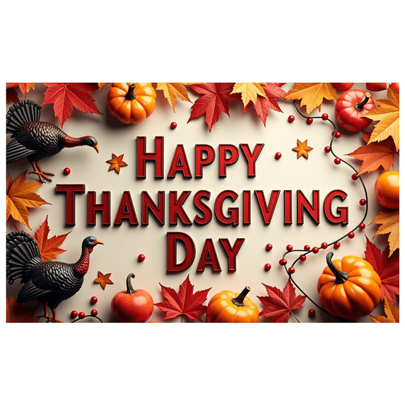 LUUFILx Thanksgiving Fall Harvest Banner Backdrop Turkey Leaves Pumpkins Autumn Background Home Decoration Party Props Festival Decor Happy Day Celebration