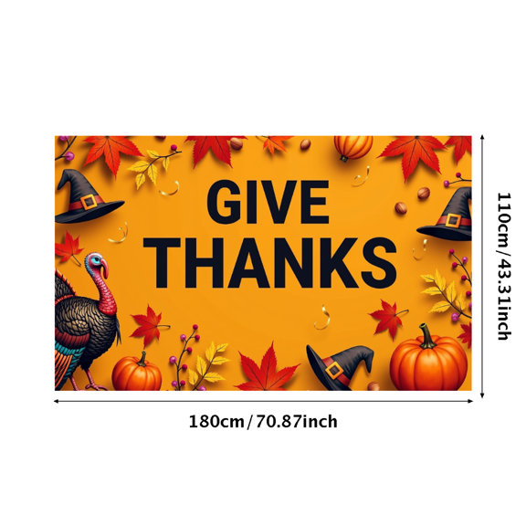 LUUFILx Thanksgiving Give Thanks Backdrop Banner Autumn Party Decor Fall Celebration Decoration Pumpkin Leaves Table Background Event Supplies