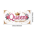 thumbnail image 1 of LUUFILx The Queen Has Retired Banner Retirement Party Supplies Event Decor Background Decoration Backdrop Photo Shoot Celebration Purple Gold Theme, 1 of 8