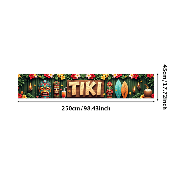 LUUFILx Tiki Party Backdrop Banner Hawaiian Luau Decoration Tropical Theme Background Summer Event Decorations Surfing Party Supplies Photography Props