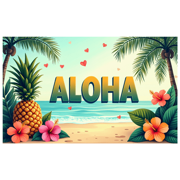 LUUFILx Tropical Aloha Banner Backdrop Luau Decoration with Hibiscus and Pineapple Perfect for Hawaiian Party Supplies Beach Wedding Photo Prop Event Decor