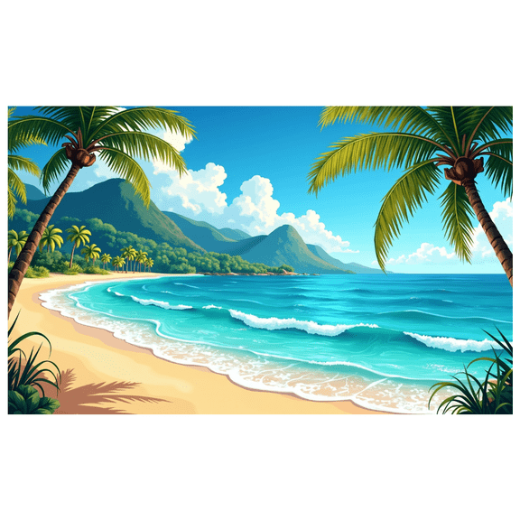 LUUFILx Tropical Beach Backdrop Banner Ocean Scenic Photography Props Palm Trees Clouds Seaside Decorations Party Supplies Outdoor Events Wedding Reception