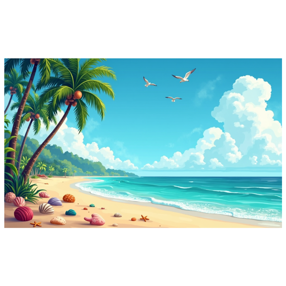 LUUFILx Tropical Sunset Beach Backdrop Hammock Scenery with Palm Trees for Party Decorations Photography Props Video Background Banner Ocean View