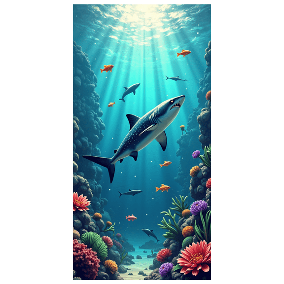LUUFILx Underwater Ocean Photography Backdrop Marine Life Decorations Party Props Ocean Theme Banner Backdrop Aquarium Decor Kids Room Marine Exploration