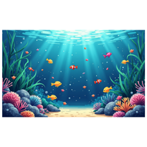LUUFILx Underwater Scene Backdrop Ocean Theme Banner Party Decorations Photography Props Kids Room Decor Birthday Background Aquatic Backdrop