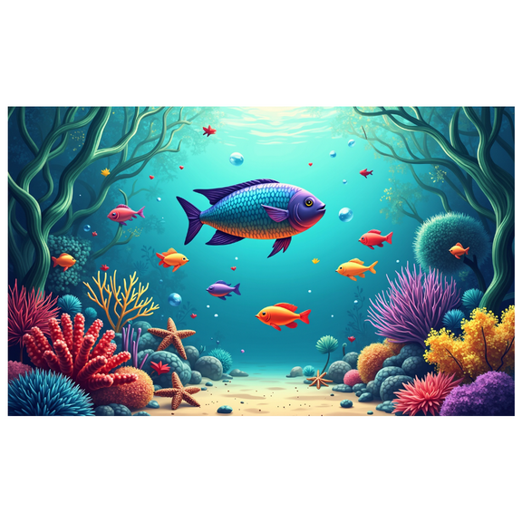 LUUFILx Underwater Themed Party Backdrop Banner for Kids Aquatic Birthday Decorations Reef Ocean Scene Coral Marine Life Background Photography Props