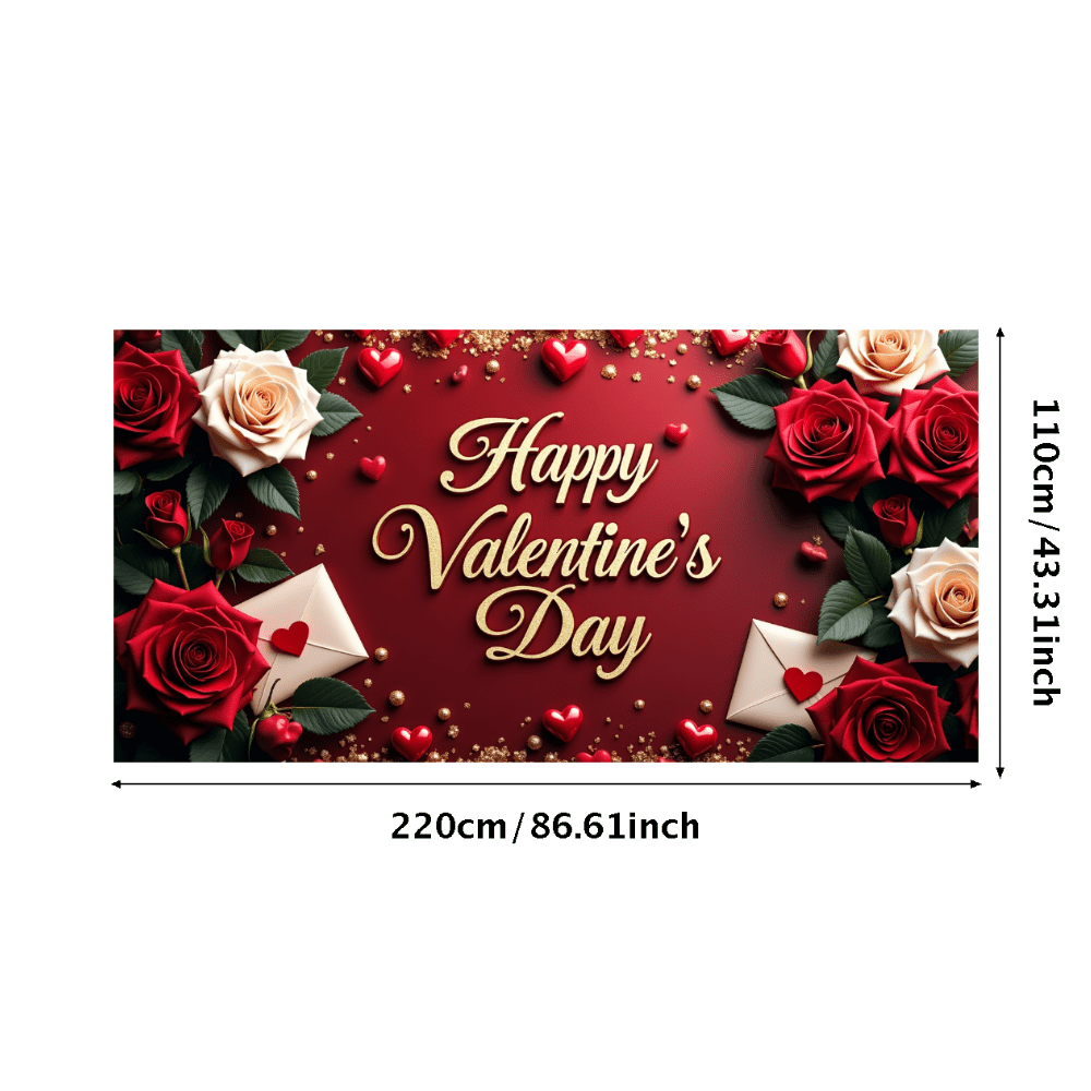 LUUFILx Valentine's Day Backdrop Banner Love Party Decor Romantic ...