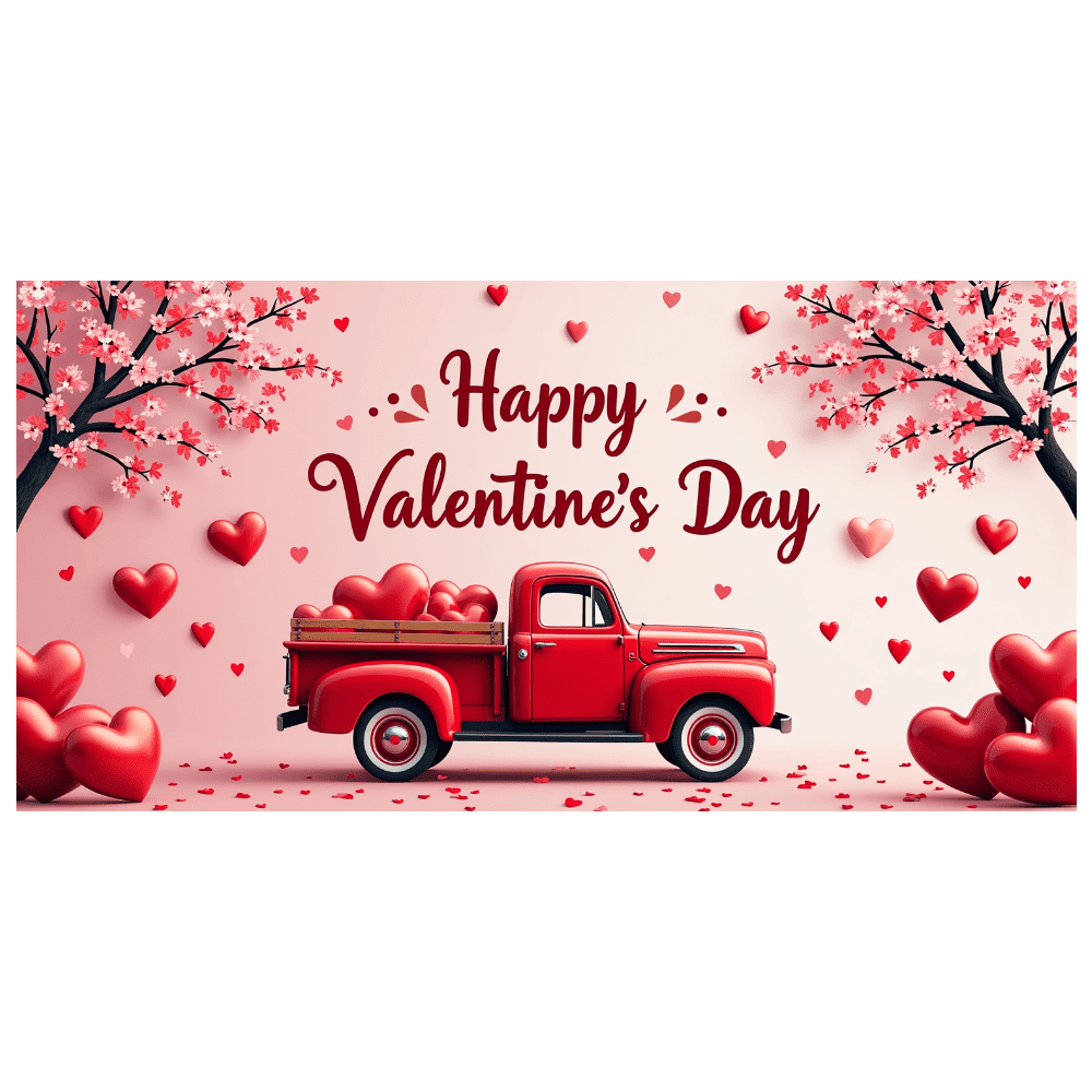 LUUFILx Valentine's Day Backdrop Banner with Red Roses and Hearts Party ...
