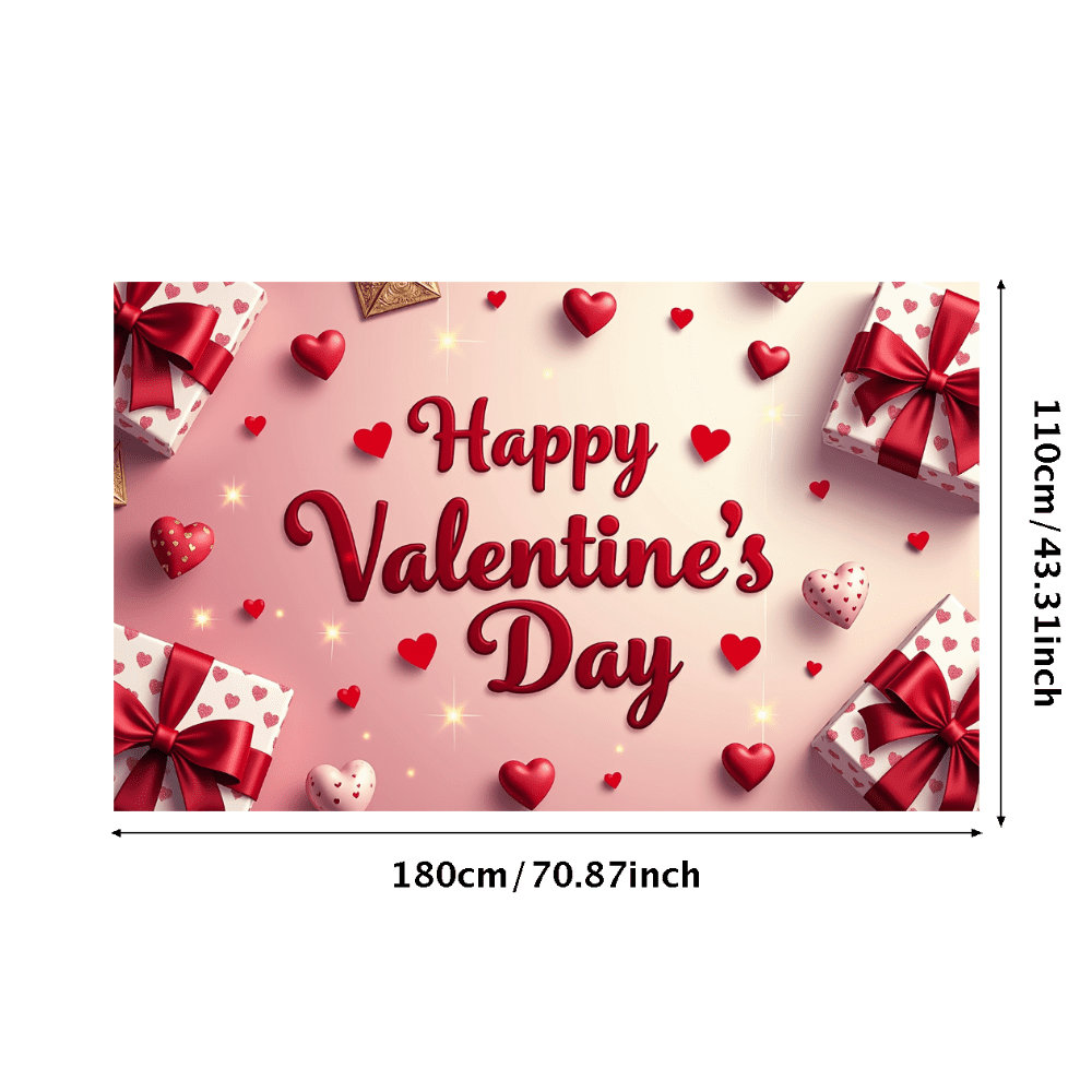 LUUFILx Valentine's Day Backdrop Banner with Red Roses and Hearts Party ...