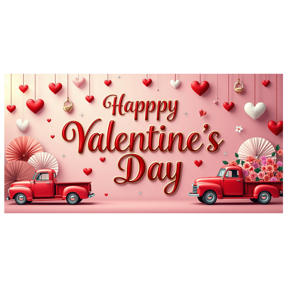 LUUFILx Valentine's Day Backdrop Banner with Red Roses and Hearts Party ...